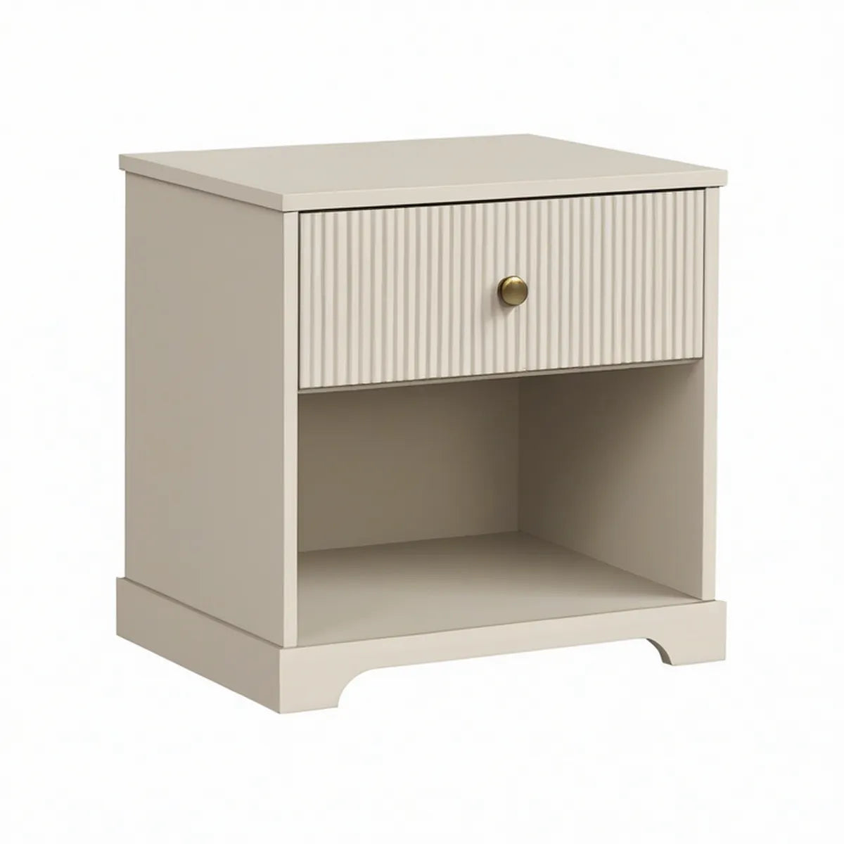 Kremowa szafka nocna MDF z szufladą i otwartą półką 45 x 40 x 55 cm