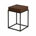 Kwadratowy stolik pomocniczy 40 x 40 x 55 cm z blatem MDF, orzechowy/czarny