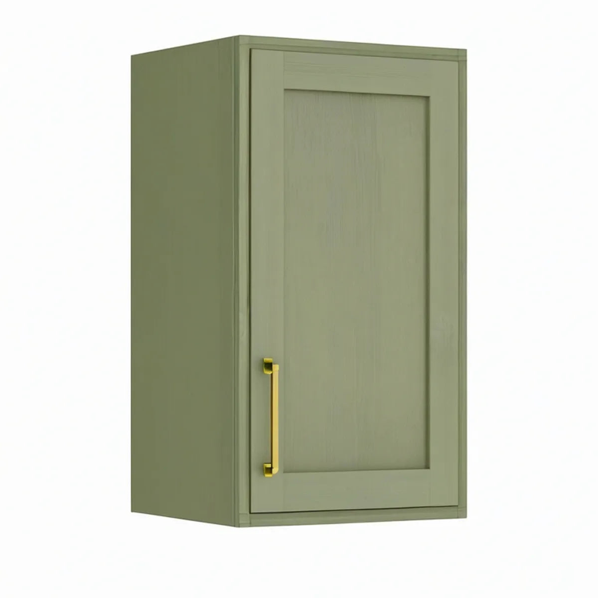 Wisząca szafka kuchenna jednodrzwiowa z MDF 40 x 32 x 72 cm Oliwkowozielona/Złota